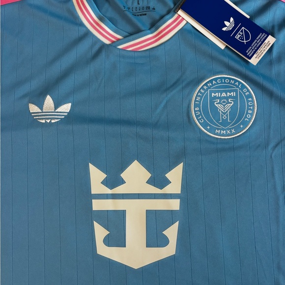 adidas Inter Miami CF Messi #10 MLS Soccer Jersey Large Blue Pink White - Picture 2 of 9